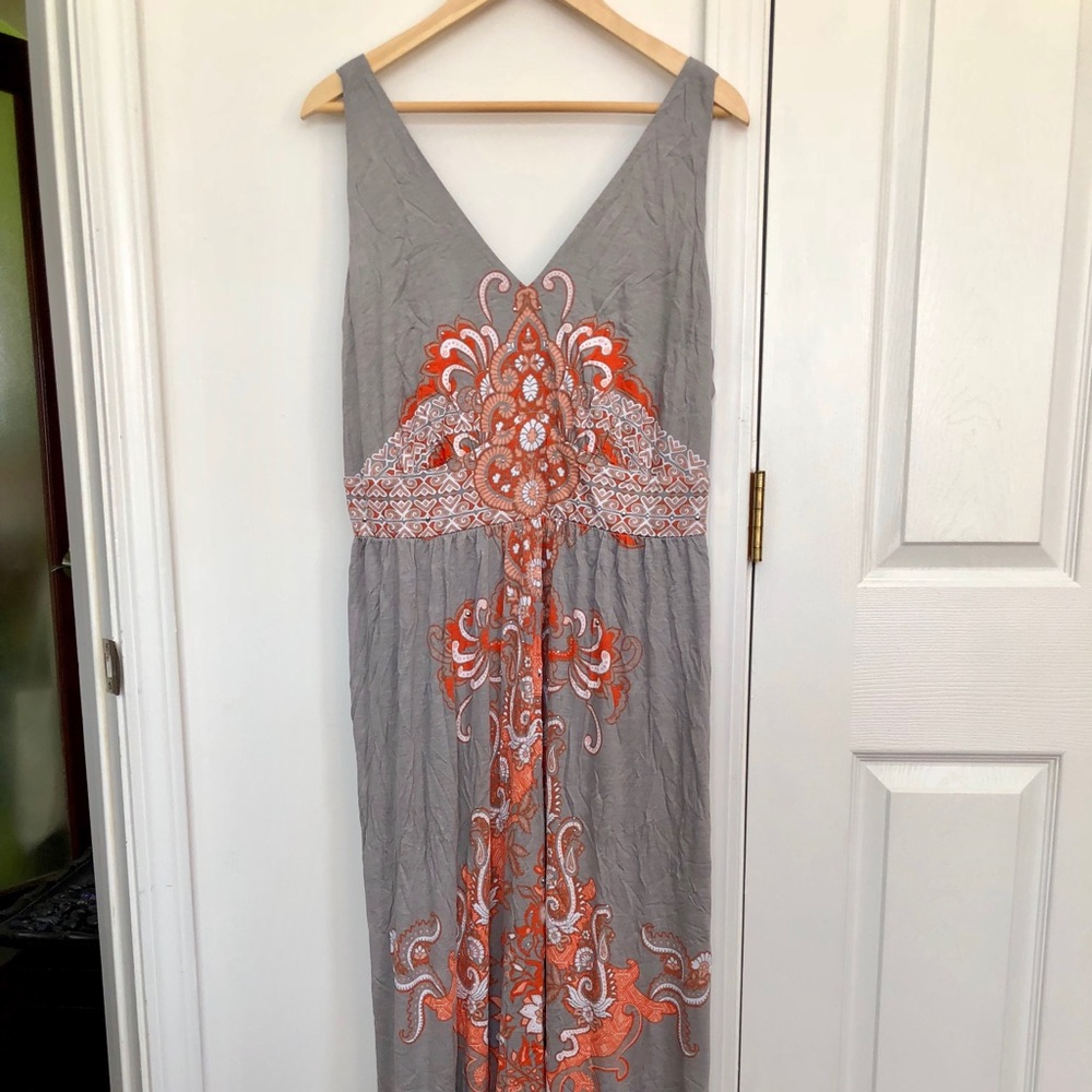 INC Plus Size Sleeveless Paisley Maxi Dress